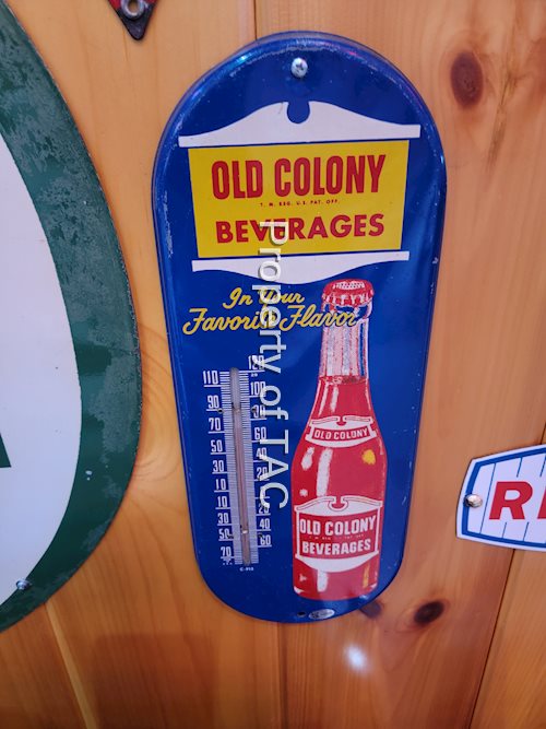 Old Colony Beverages w/Bottle Metal Thermometer