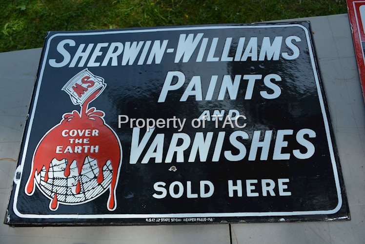 Shervin-Williams Paints and Vanishes Sold Here Porcelain Sign