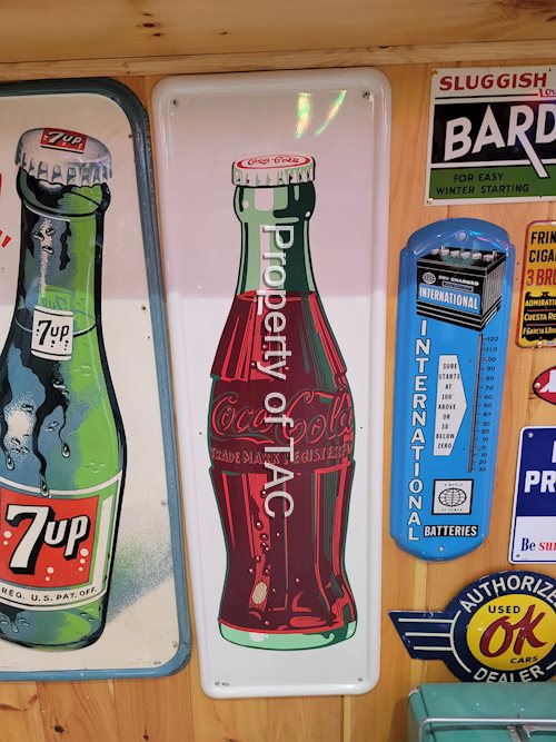 Coca-Cola w/Bottle Metal Sign
