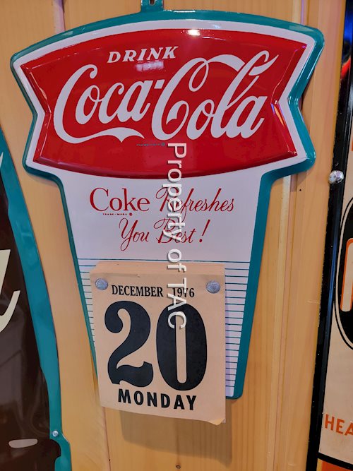 Drink Coca-Cola Fishtail Logo Metal Calendar Holder