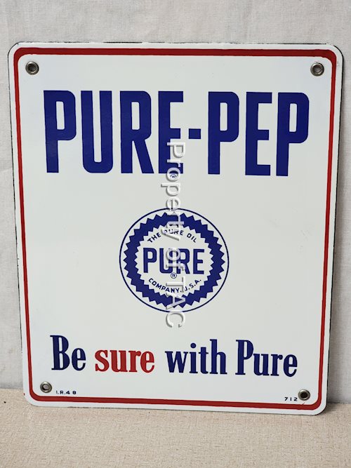 Pure-Pep w/Logo Porcelain Pump Sign