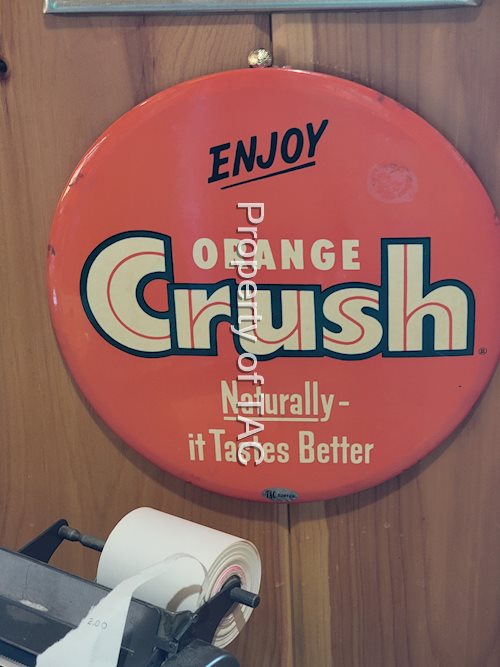 Enjoy Orange Crush Celluloid Button