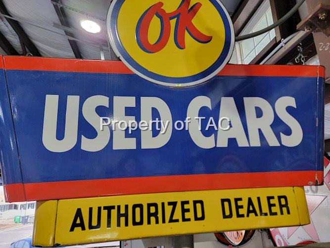 (Chevrolet) Ok Used Cars Authorized Dealer Non-Neon Porcelain Sign